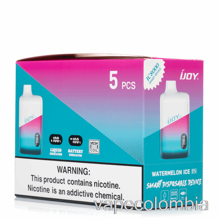 Vaporizador Recargable [paquete De 5] Ijoy Bar Ic8000 Desechable